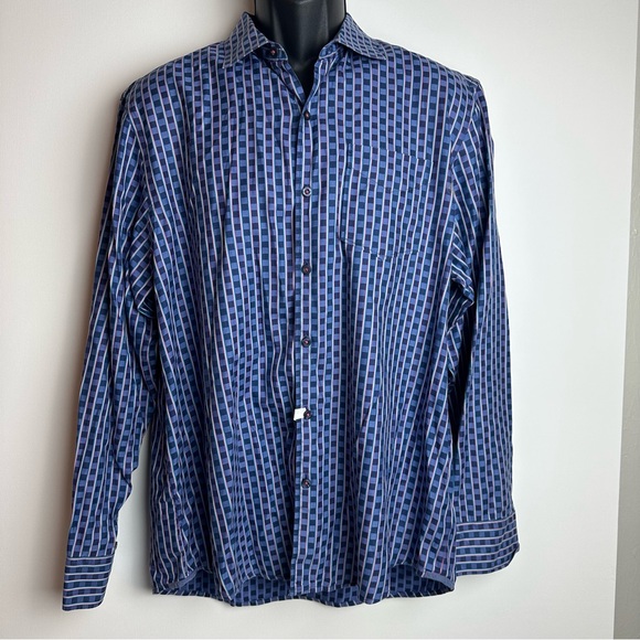 Tommy Bahama Button Down Shirt Long Sleeve Blue Island Modern Fit Large Blue - Picture 1 of 7